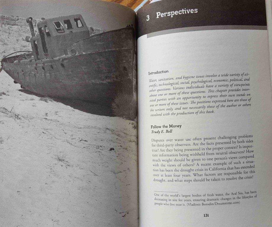 wrote essay "Follow the Money" for 2016 youth reference book The Global Water Crisis (ABC-CLIO)